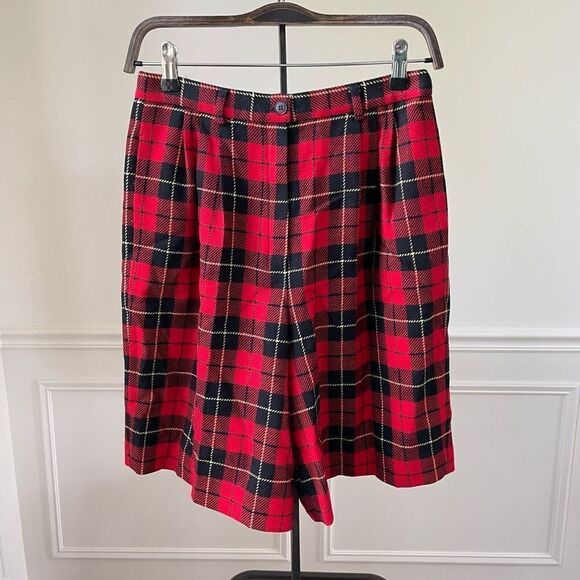 Vintage Pendleton Authentic Wallace Plaid Walking Shorts Front Pleat Bermuda S 8 - Picture 1 of 7